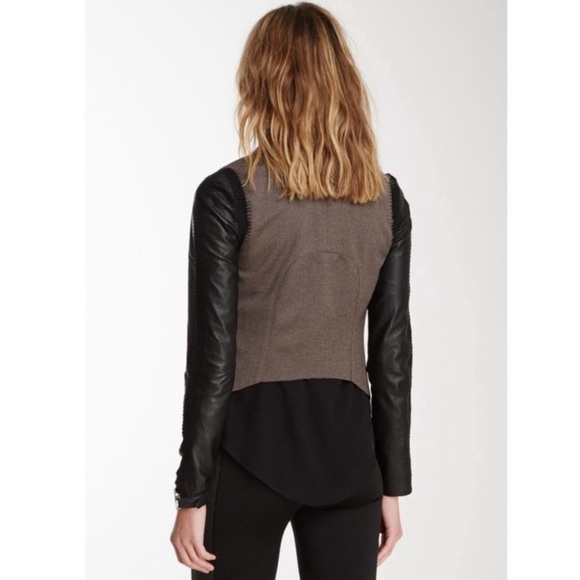 STELLA & JAMIE Rio open jacket waterfall cut leather crochet accents sz S EUC - Picture 4 of 13